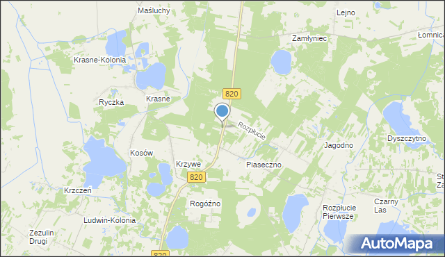 mapa Kolonia Zielone, Kolonia Zielone na mapie Targeo